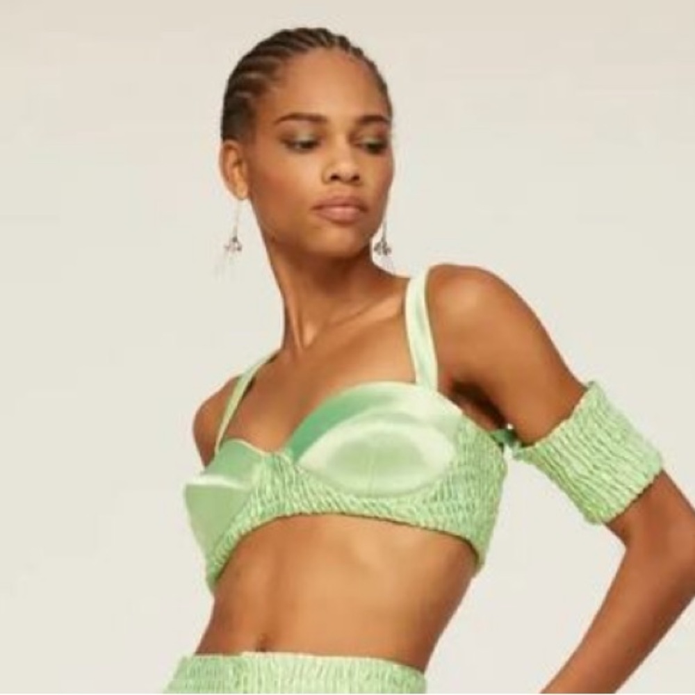 Aliette Women’s Designer Satin Bra Top sz 10 or L